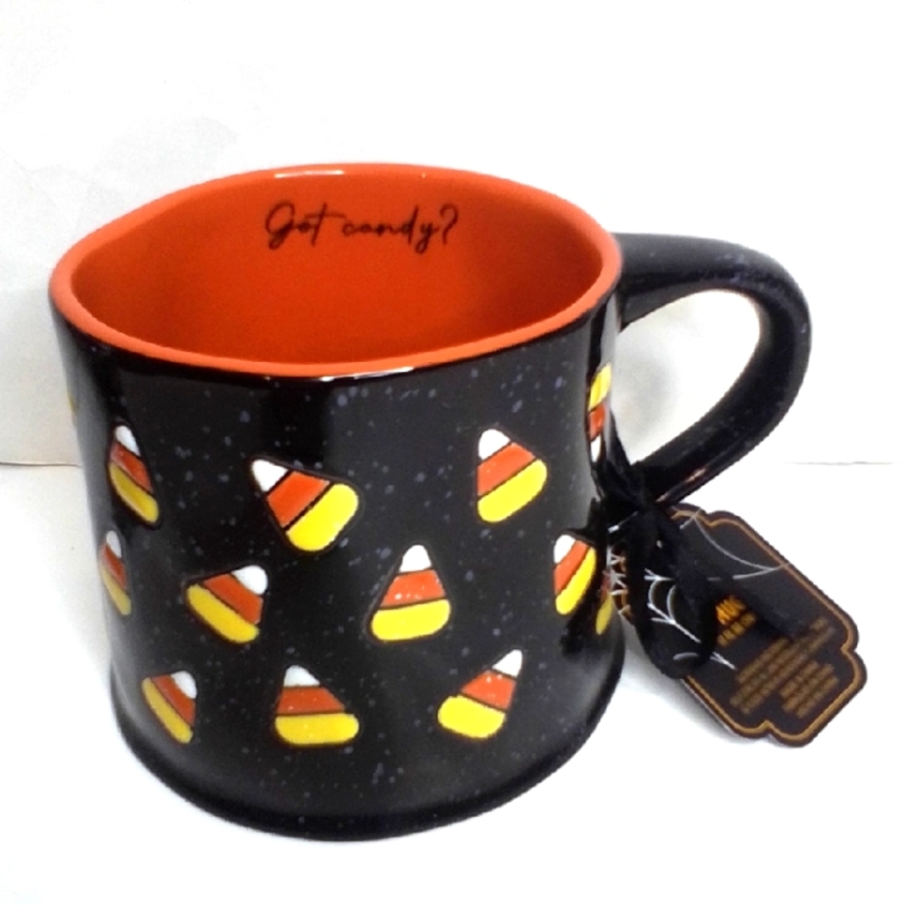 Halloween Candy Corn Ceramic Mug NWT